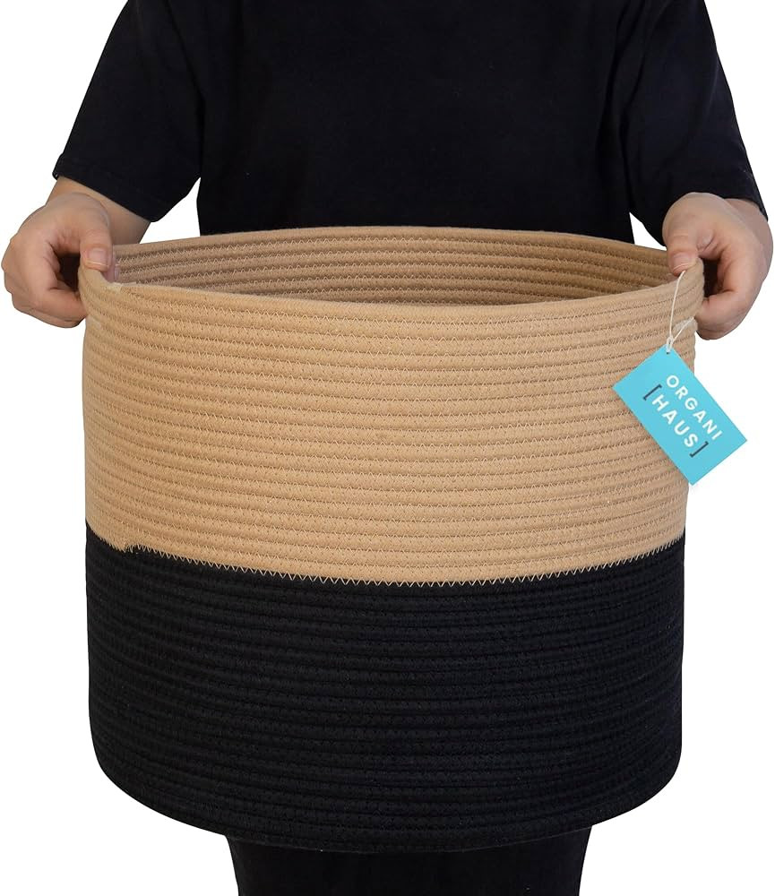 OrganiHaus Large Rope Basket for Blankets Living Room 40x35cm | Blanket Basket & Storage Baskets ... | Amazon (CA)