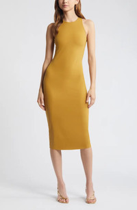 Click for more info about Open Edit Smooth Edit Sleeveless Body-Con Midi Dress | Nordstrom