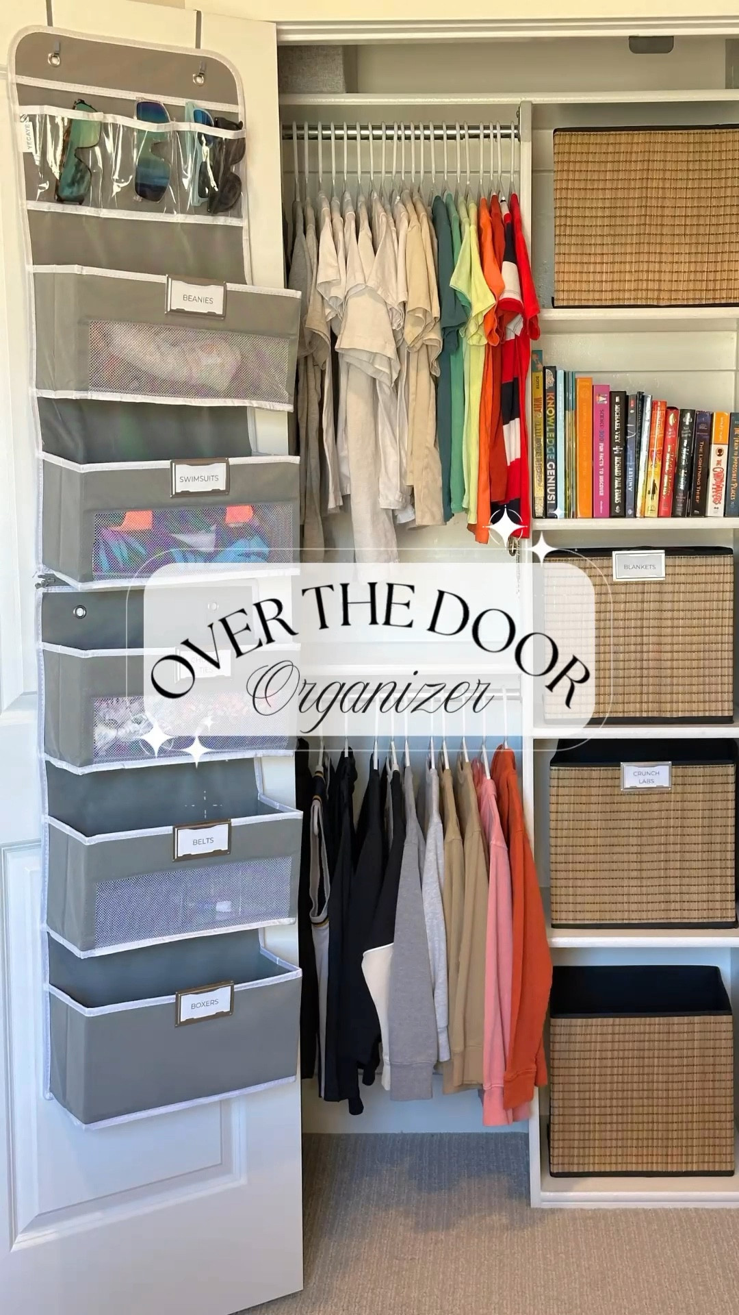 Kids closet organization! I love this over the door organizer that freed up space in his small dresser and helped organize his closet. The best part is that this organizer is easy to keep organized when labeled! 

#LTKHome #LTKKids #LTKFamily