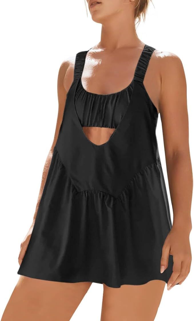 Tennis Dress for Women Love All Tennis Dress Onesie Oversized Athletic Romper, Built-In Bra and S... | Amazon (US)