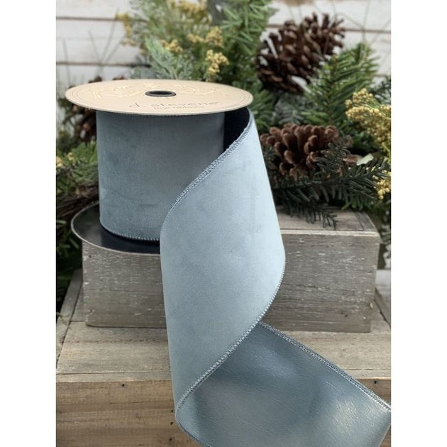 Dusty Blue Velvet Ribbon | Cailini Coastal