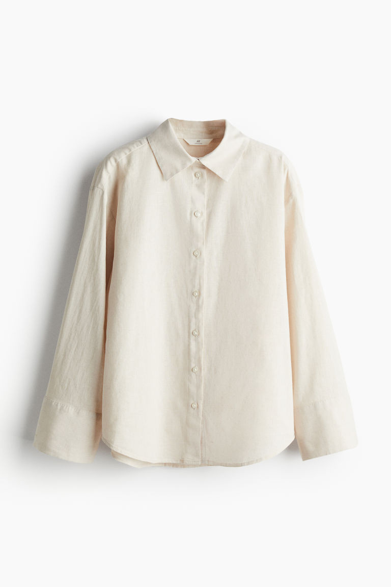 H & M - Linen-blend Shirt - Beige | H&M (US + CA)
