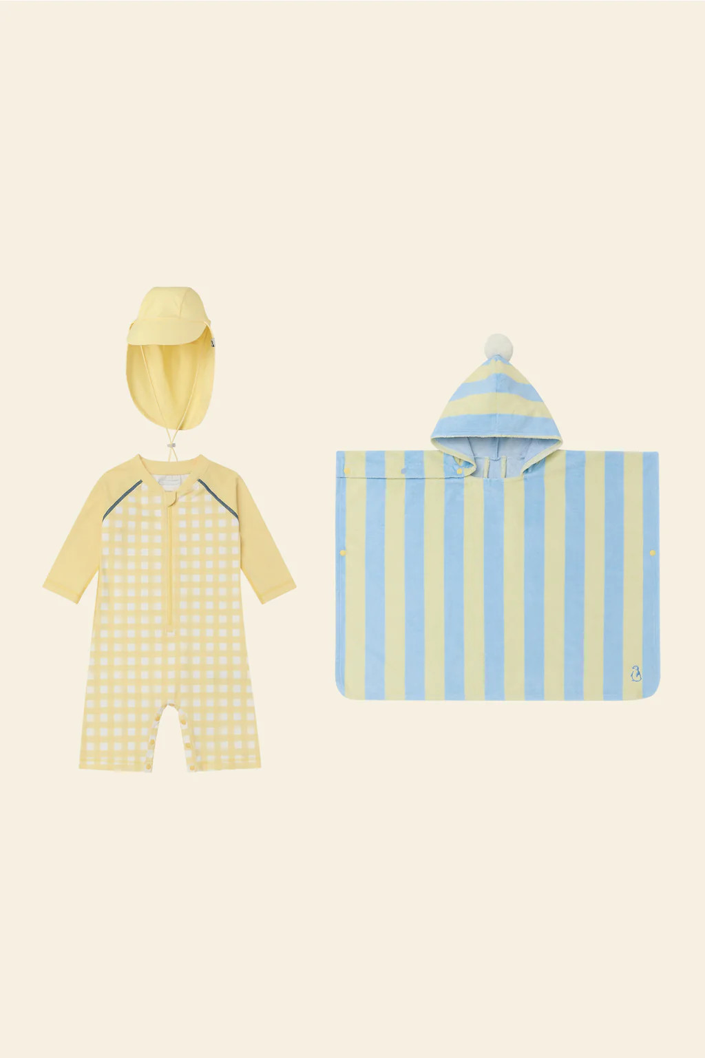 [Limited] Hooded Beach Towel + One-piece Swimsuit Set | Konny Baby