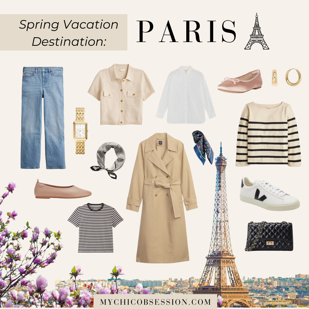 If your spring vacation dreams include Paris, here's outfit inspiration you'll love. Get inspired by the City of Lights with ballet flats, classic denim, stripes, comfy sneakers for sightseeing, and the timeless trench coat. 

 #LTKSeasonal #LTKStyleTip #LTKTravel