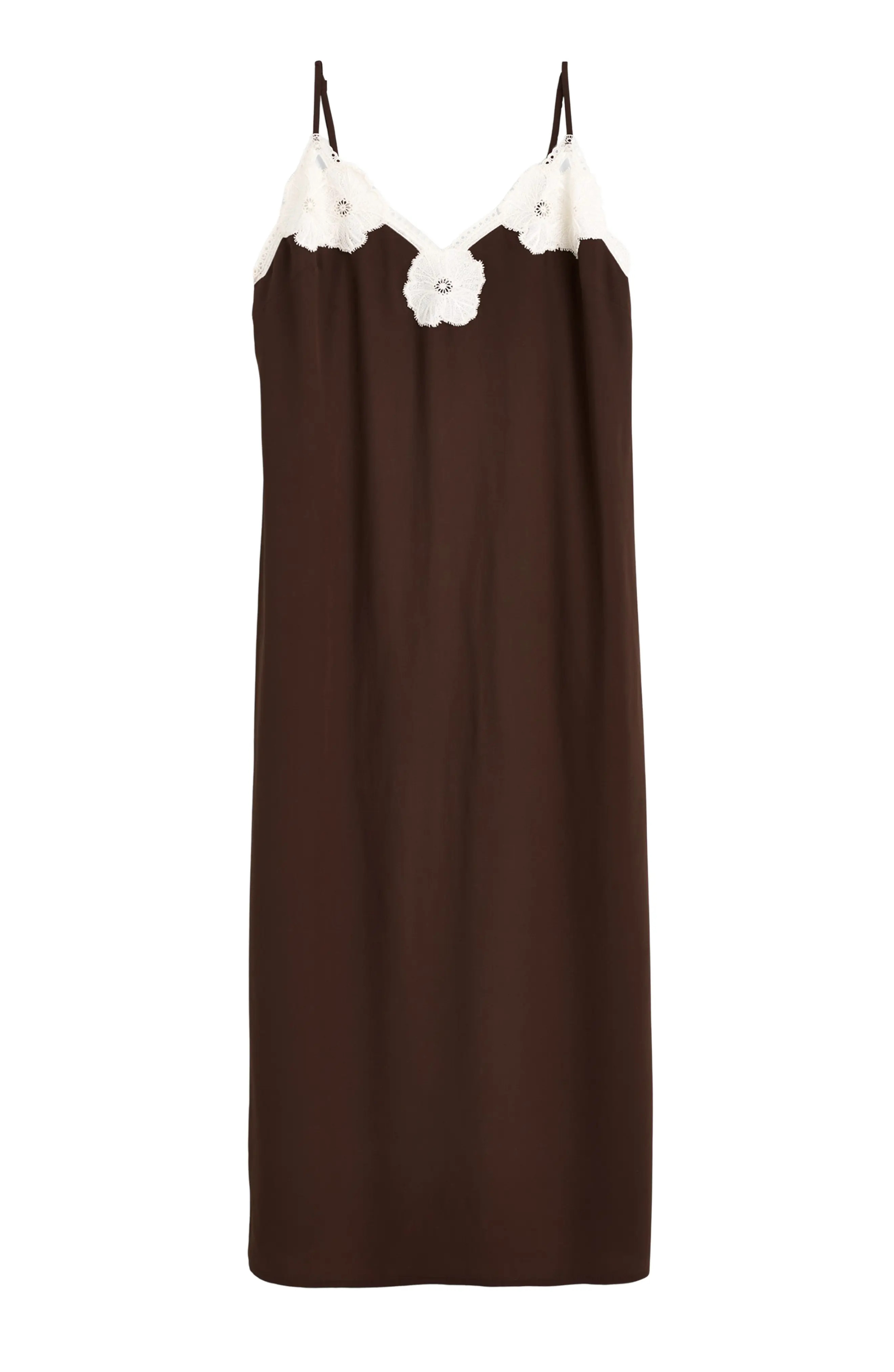 Madewell V-Neck Midi Slipdress in Dark Brown at Nordstrom, Size 00 | Nordstrom