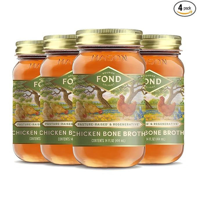 FOND Regenerative Pasture-Raised Chicken Bone Broth – Slow-Simmered Chicken Broth for Rich and ... | Amazon (US)