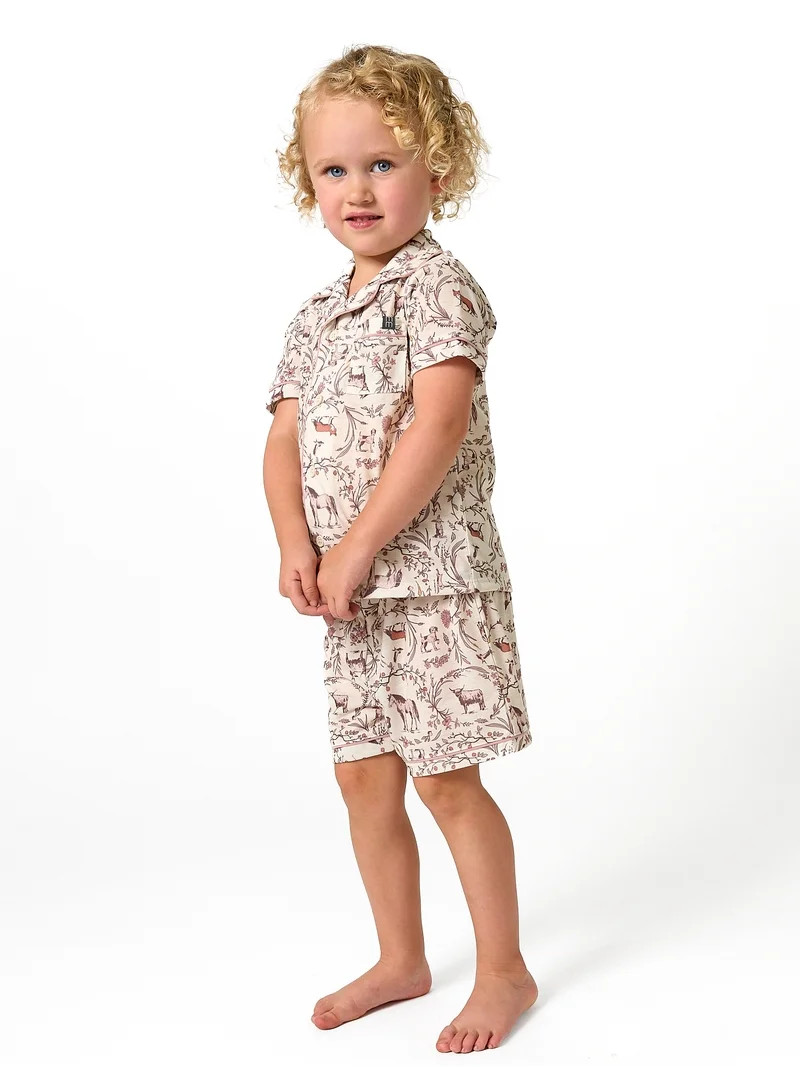 Modern Moments by Gerber Gender Neutral Coat Pajama Short Set, 2-Piece, Sizes 12 Months - 5T | Walmart (US)