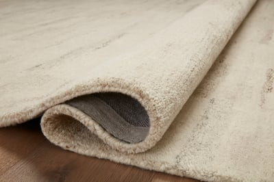 Rocky ROC-03 Natural/Fog Wool Hand-Tufted Striped Area Rug | Rugs Direct