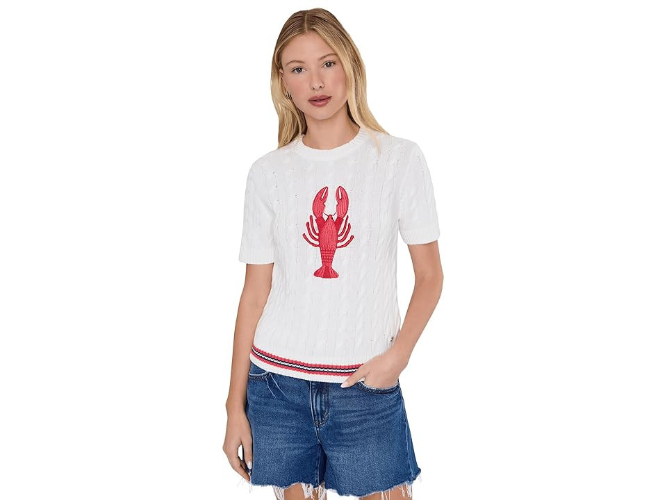 Lilly Pulitzer Miko Sweater Women's Sweater Resort White Lobster Embroidery: LG | Zappos.com