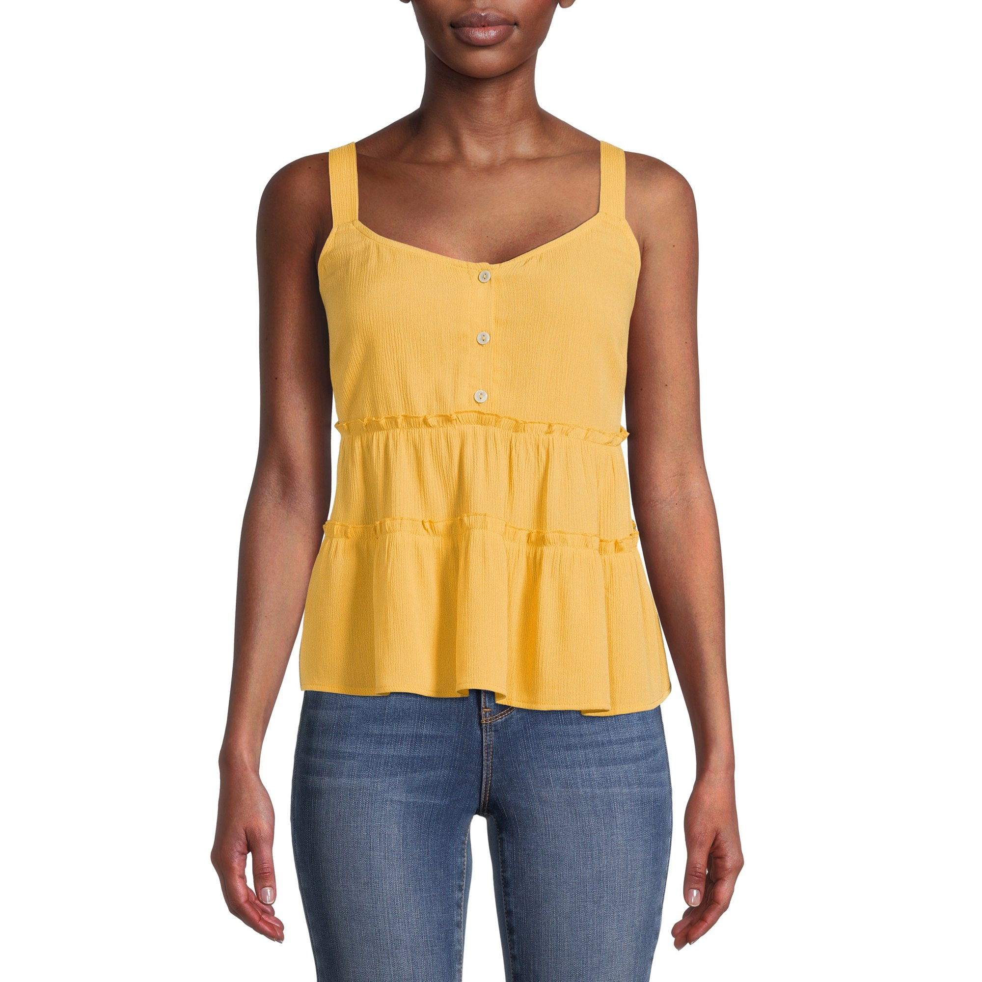 No Boundaries Juniors' Tiered Tank Top | Walmart (US)