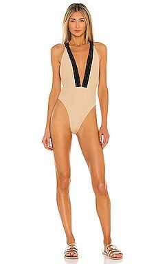 Michael Costello x REVOLVE Talliah One Piece in Nude & Black from Revolve.com | Revolve Clothing (Global)