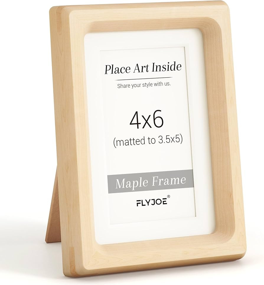 4x6 Picture Frame, USA-Sourced Natural Maple Wood Photo Frame with Tempered Glass, Handcrafted Ro... | Amazon (US)
