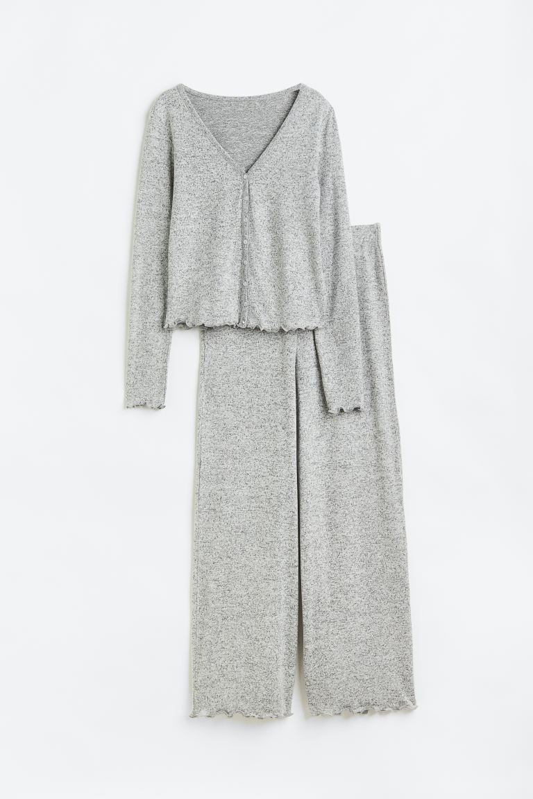 Veste et pantalon de pyjama - Gris clair chiné - FEMME | H&M FR | H&M (FR, IT, ES, PT, BE)