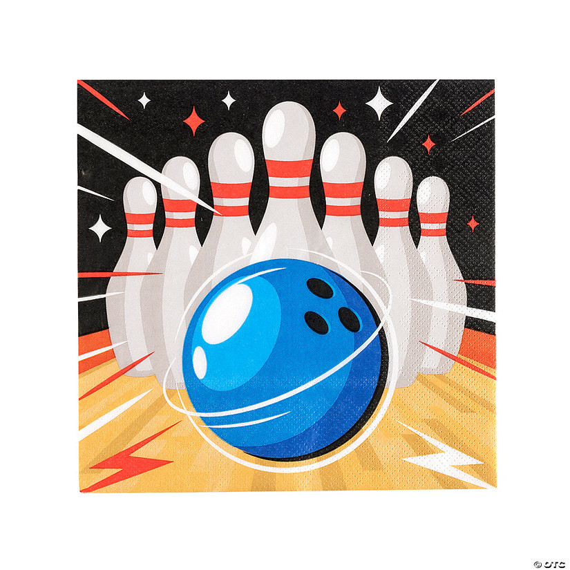 6 1/2" Bowling Party Center Pin Strike Luncheon Napkins - 16 Ct. | Oriental Trading Company