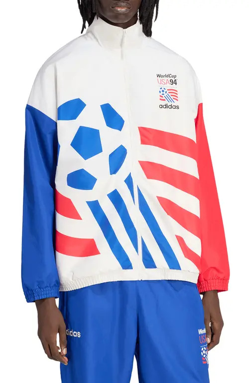 adidas World Cup USA 94 Woven Track Jacket in Cloud White at Nordstrom, Size Large | Nordstrom