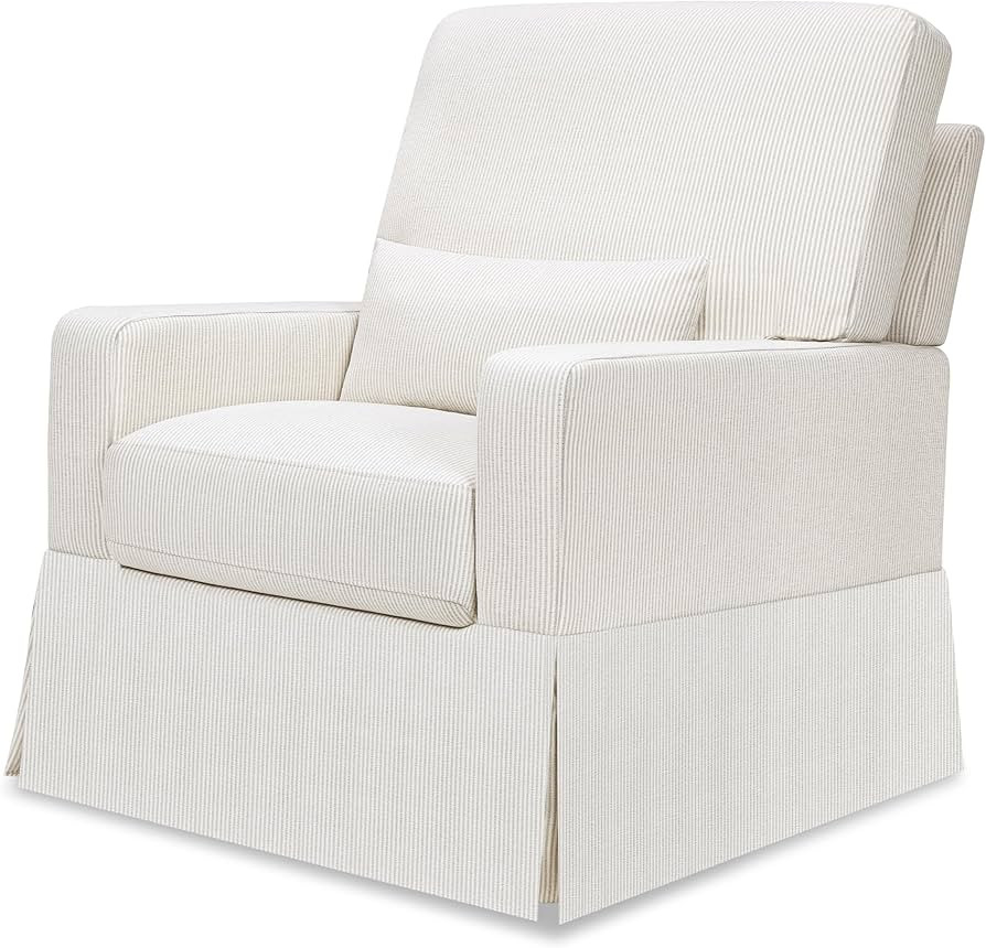 Namesake Crawford Pillowback Comfort Swivel Glider in Fog Chatham Stripe Performance Eco-Weave, W... | Amazon (US)