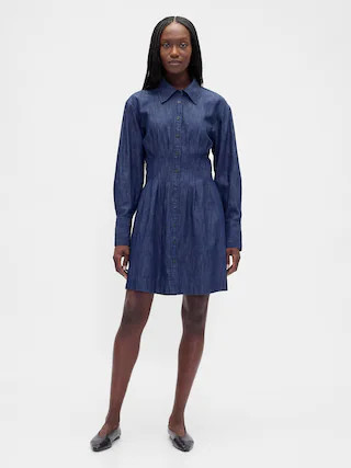 Pleated Mini Shirtdress | Gap (CA)