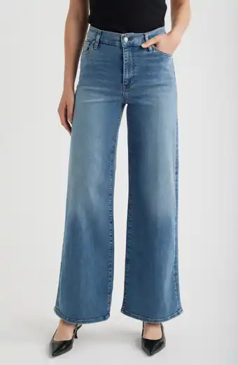 Anessa High Waist Raw Hem Wide Leg Jeans (Women) | Nordstrom | Nordstrom