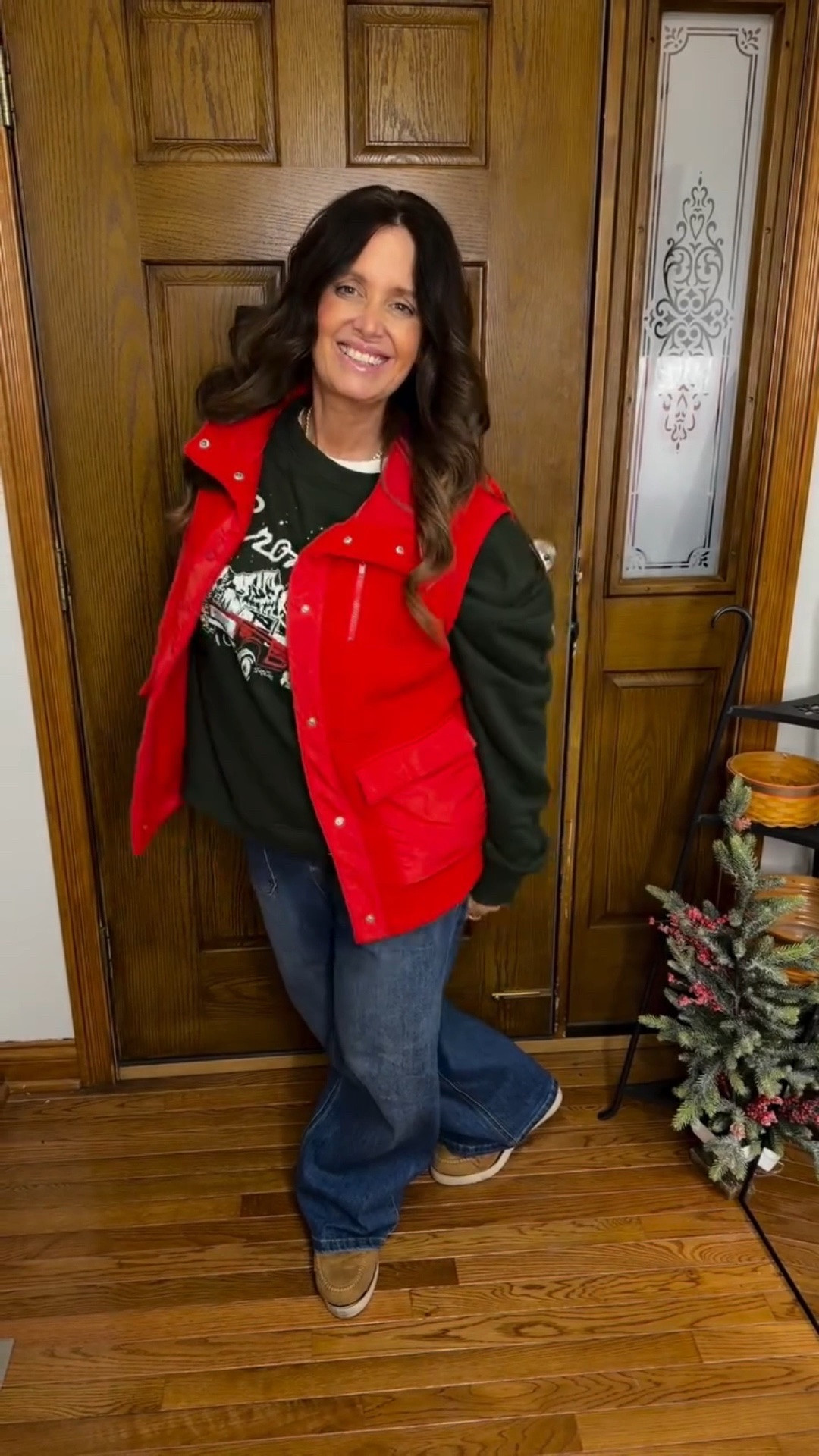 #ootd Vest and Jean day ♥️
Hair Day 
As the holidays approach, do you have a self-care routine in place, and if so, what activities do you incorporate to ensure your well-being? Dress with confidence. Casual but cute. ♥️♥️

@caraciliahall 
Vest 

@walmart 
Sweatshirt 
@melindamaria_jewelry 
Jewelry 
@dreampairsariel 
Boots 
@dreampairsofficial 
@nextrys.us 

Comment Shop for a link or message me for any links or anything that you need
#ootd #healthylifestyle #fashionstyle #downsyndromeawareness #supportothers #ltk #boujieeonabudget #midsizefashion #midsizeblogger #vest

#LTKdayinmylife #LTKFindsUnder50 #LTKMidsize
