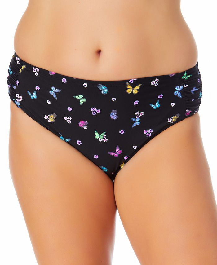 California Waves California Waves Trendy Plus Size Butterfly-Print Side-Tab Bikini Bottoms, Creat... | Macys (US)