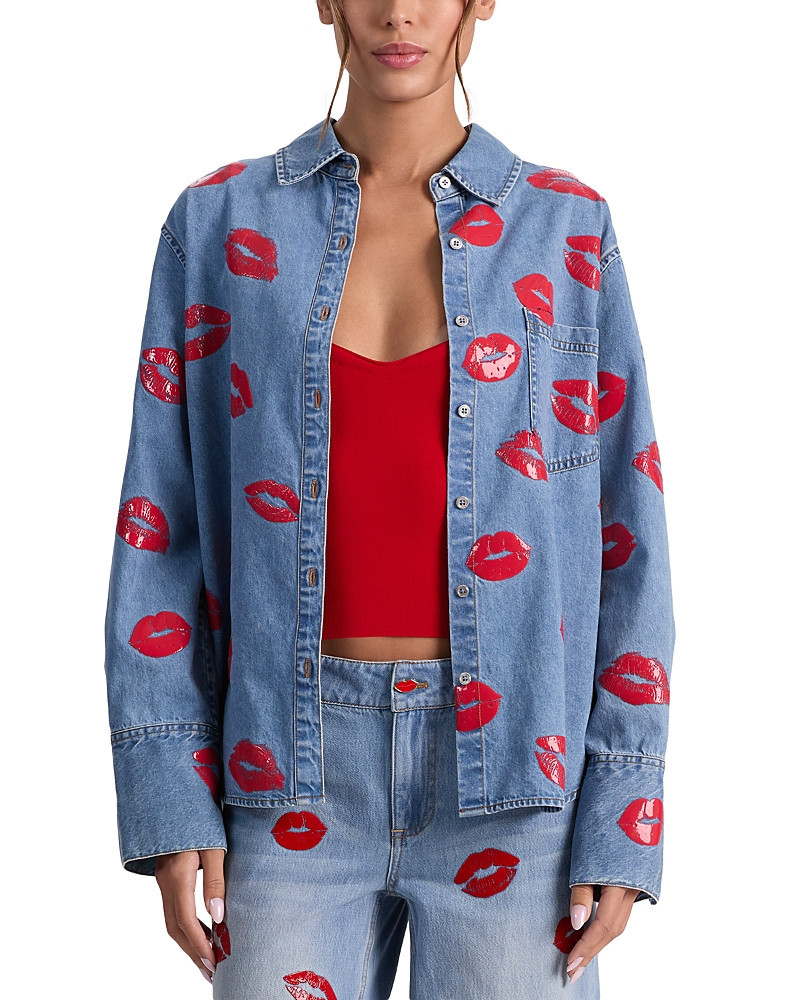 Alice and Olivia Finely Oversized Denim Shirt | Bloomingdale's (US)
