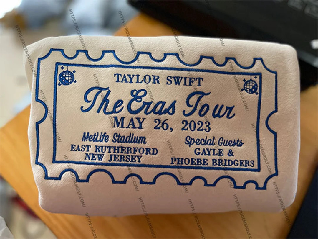 Taylor Ticket Embroidered Crewneck Custom the Eras Tour Date - Etsy | Etsy (US)