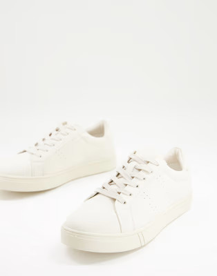 NA-KD faux suede court sneakers in beige | ASOS (Global)