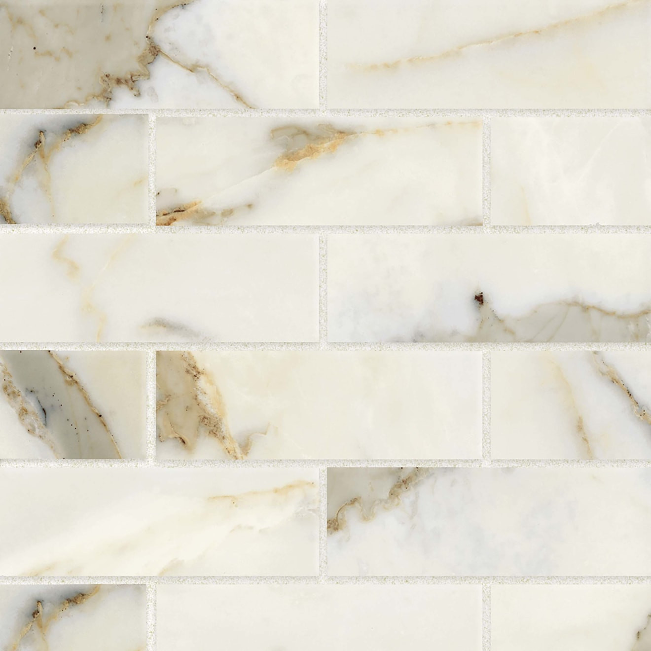 Classic 2.0 2" x 6" Floor & Wall Mosaic in Calacatta Oro | Bedrosians Tile & Stone