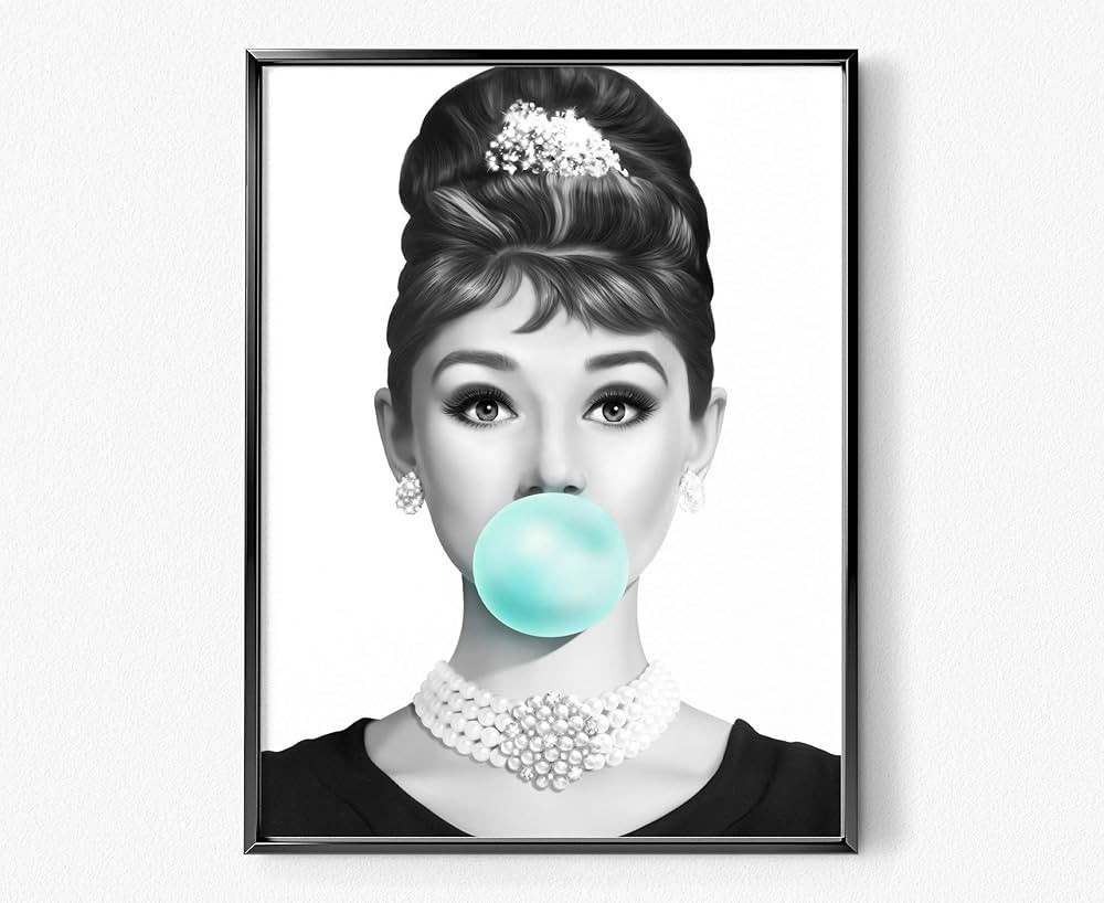 TikTok Studio Audrey Hepburn Bubble Gum Poster, Audrey Hepburn Bubble Gum Print, Audrey Hepburn Bubb | Amazon (US)