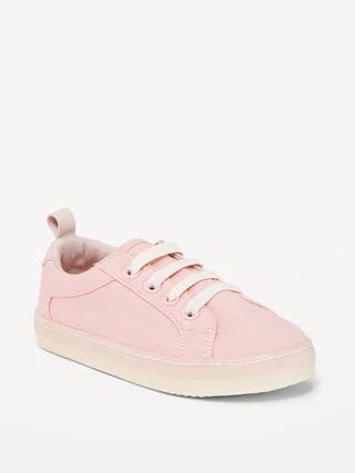 Elastic-Lace Canvas Sneakers for Toddler Girls | Old Navy (US)