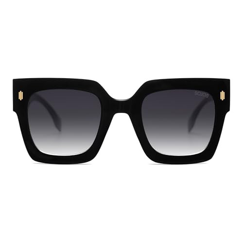 SOJOS Retro Oversized Big Square Sunglasses Womens SJ2194 Black | Amazon (US)