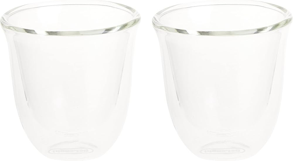 De'Longhi DeLonghi Double Walled Thermo Espresso Glasses, Set of 2, Regular, Clear, 90 milliliter... | Amazon (US)
