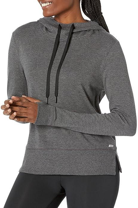 Amazon Essentials Women's Studio Terry Long-Sleeve Convertible Hood Shirt | Amazon (US)