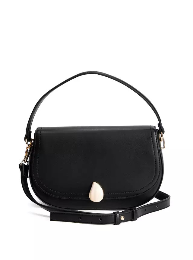 Black Gold Hardware Crossbody Satchel One Size | Tu Clothing