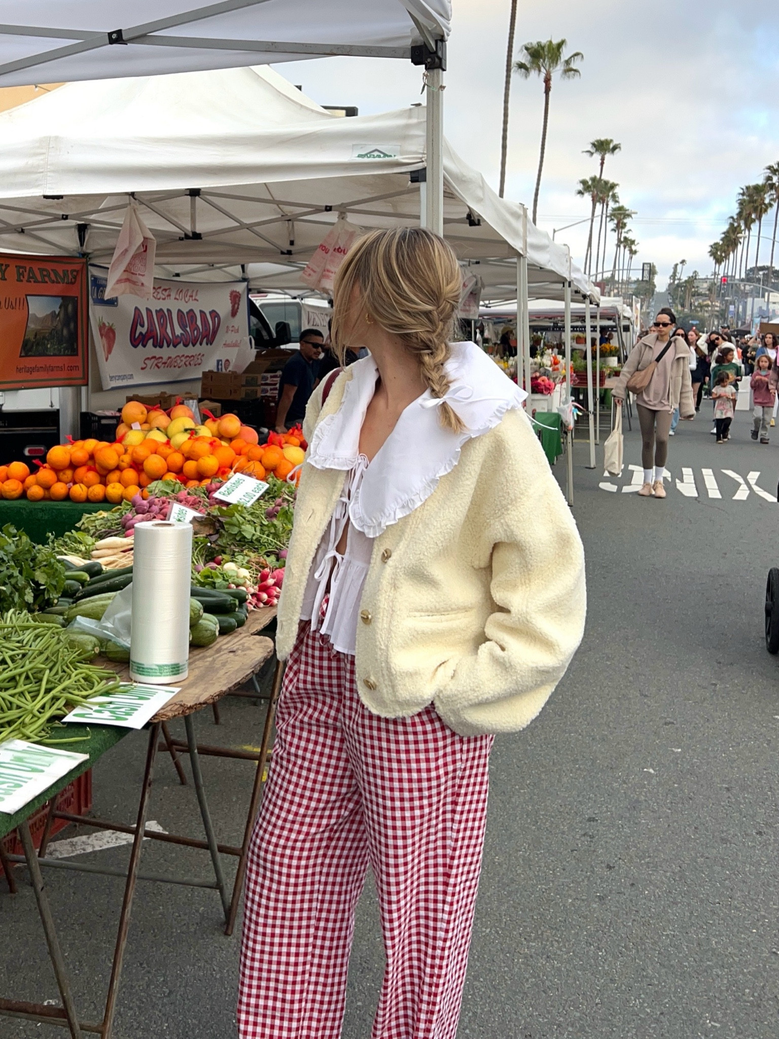 This exact top is for H&M but is sold out online right now. But I think it’s still available in stores!! Everything else is exact links 🍒