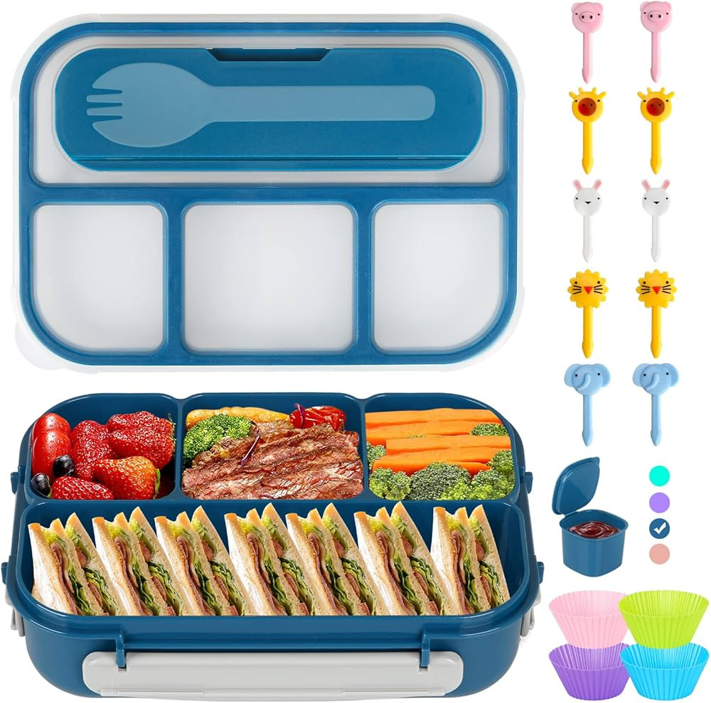 Lunch Box Kids, Bento Box Adult Lunch Box, Lunch Containers for Adults Kids Toddler, 1300ML-4 Com... | Amazon (CA)
