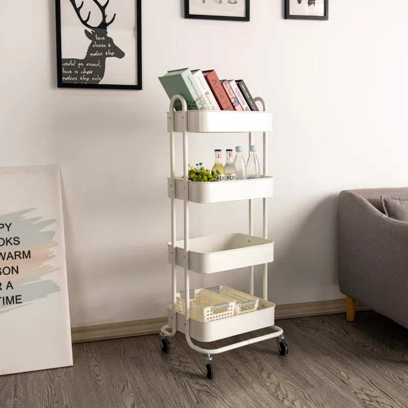 4 Tier Metal Rolling Utility Cart | Wayfair North America