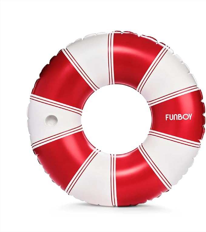 FUNBOY Giant Vintage Stripe Inflatable Pool Float with Cup Holder 48" Pool Float for Adults Inner... | Amazon (US)