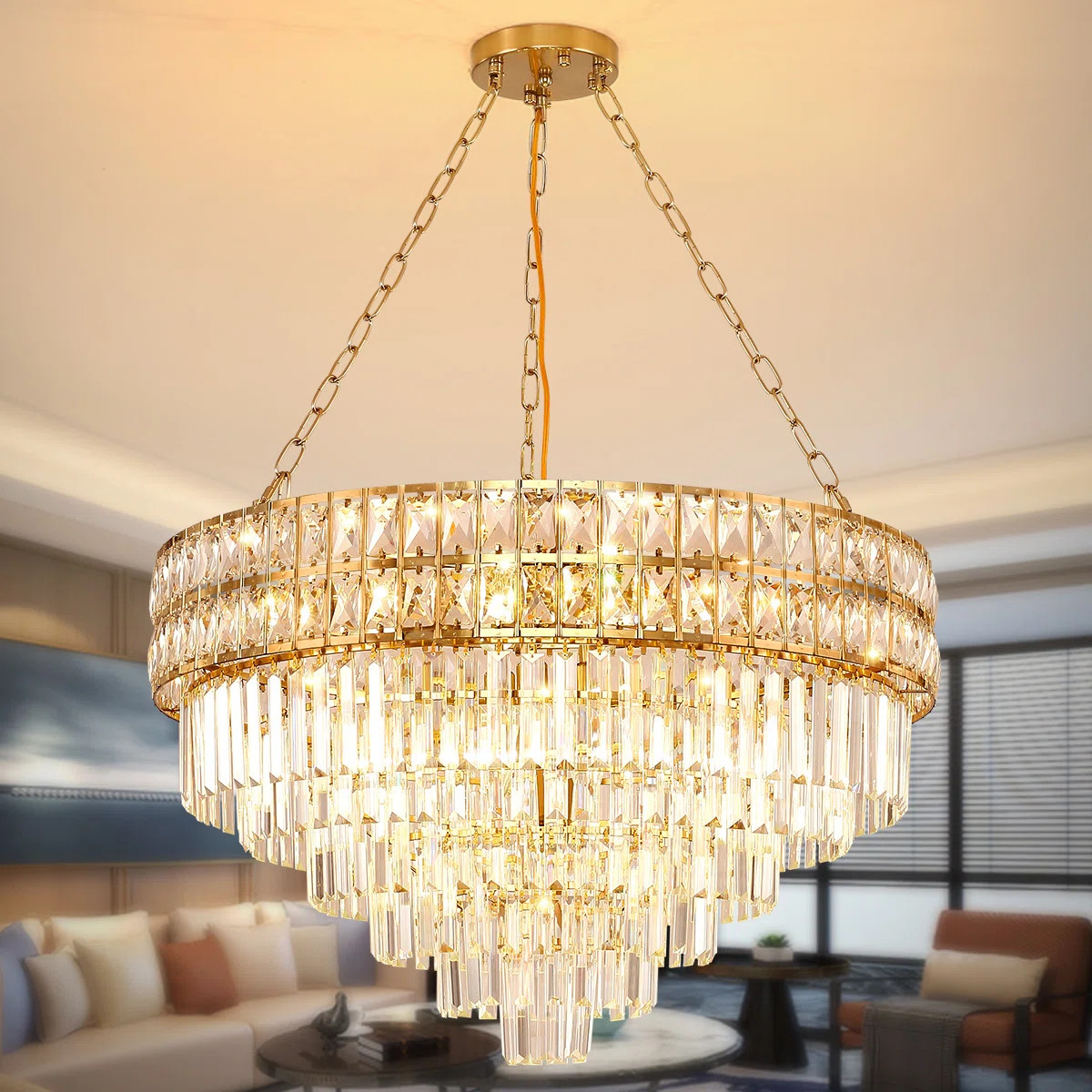 Mercer41 Imma Crystal Empire Chandelier with Crystal Accents & Reviews | Wayfair | Wayfair North America