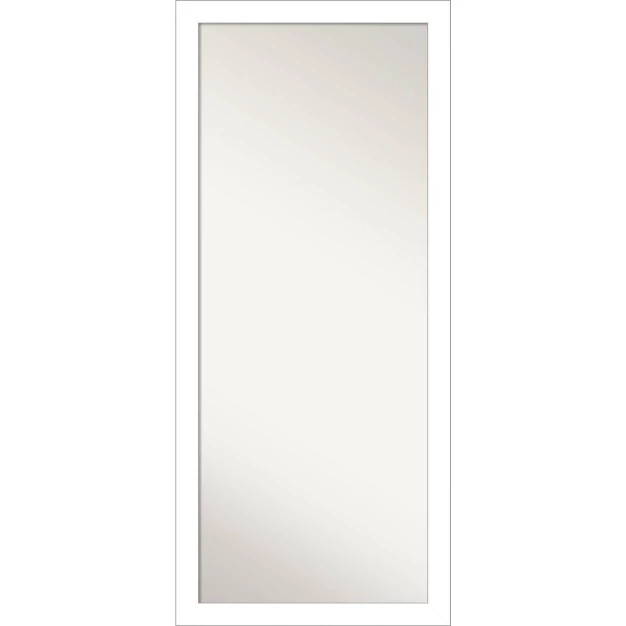 28" x 64" Wedge Framed Full Length Floor/Leaner Mirror White - Amanti Art | Target