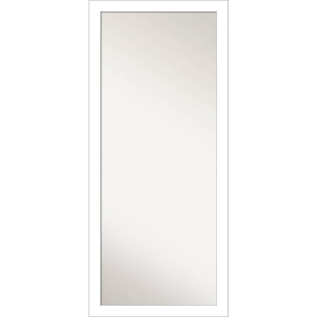 28" x 64" Wedge Framed Full Length Floor/Leaner Mirror White - Amanti Art | Target