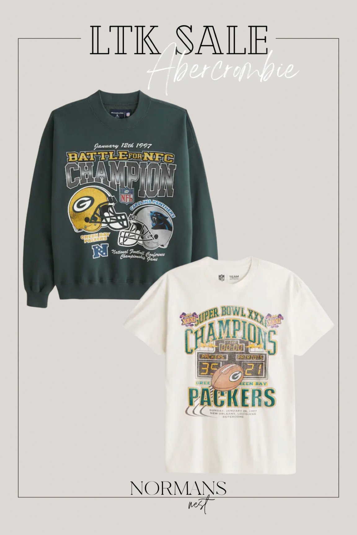 Abercrombie has 20% off for the LTK sale…and I am swooning over these vintage NFL graphics tees and sweatshirts! 

#LTKsalealert #LTKplussize #LTKSale