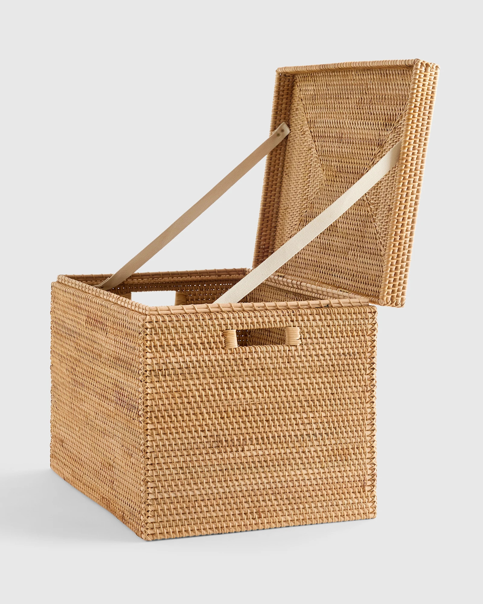Quince | Handwoven Rattan Storage Chest in White Wash | Quince