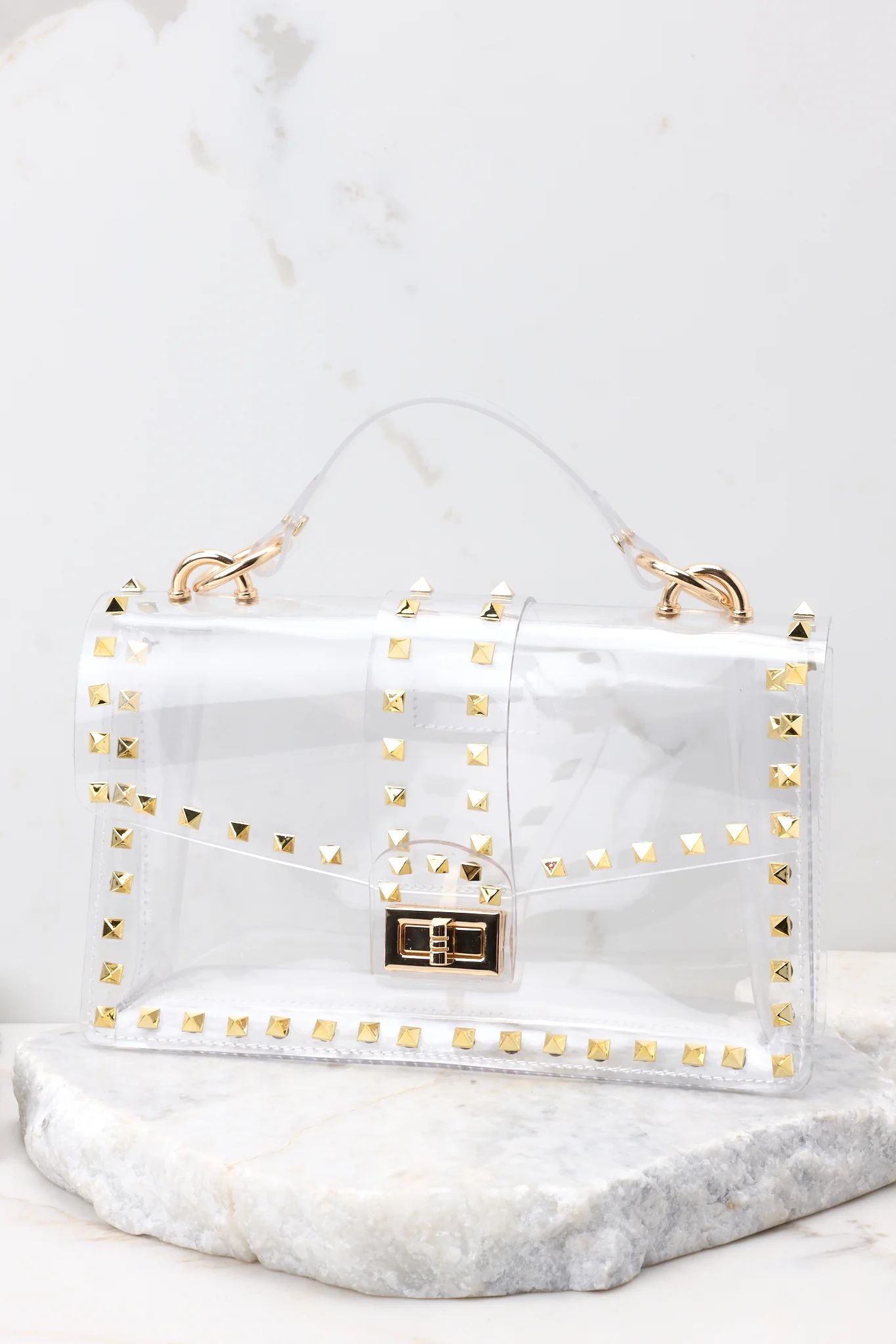 Tell Me About It Stud Clear Bag | Red Dress 