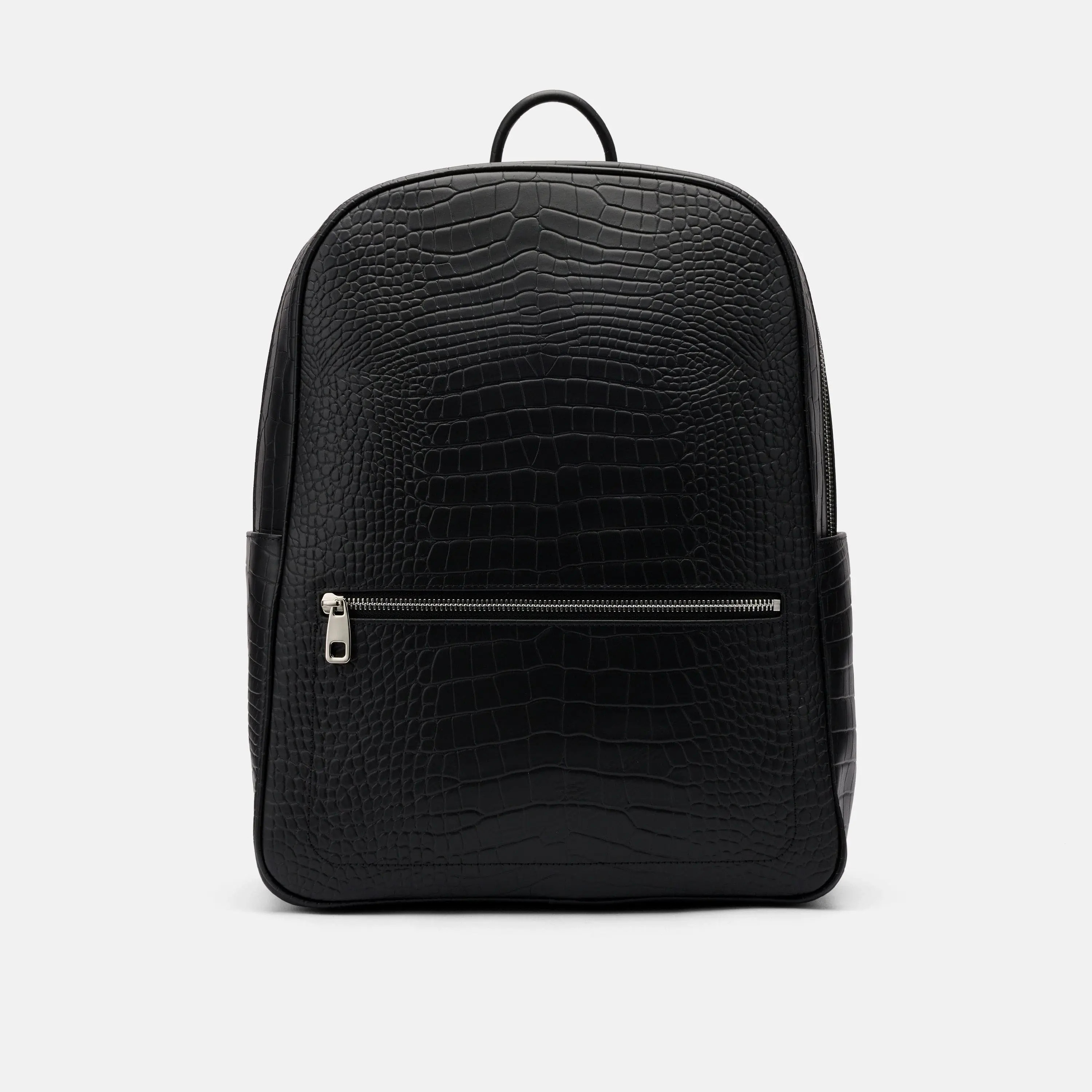 MARC NOLAN Fulton Croc-Embossed Calfskin Leather Backpack in Black Crocskin at Nordstrom | Nordstrom