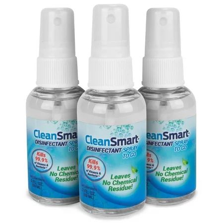 CleanSmart 2 oz Disinfectant Spray, 3-pack travel size - TSA approved | Walmart (US)