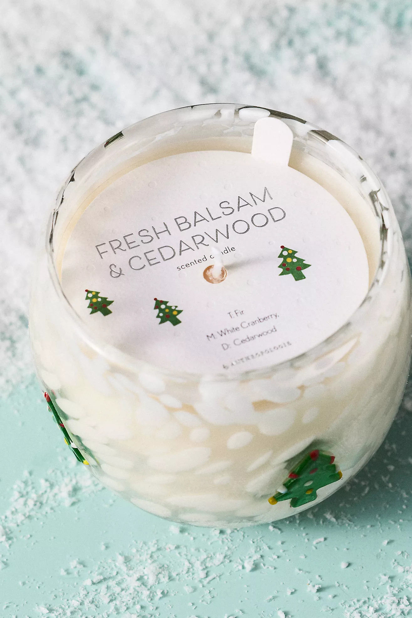 Christmas Tree Festive Icon Woody Fresh Balsam & Cedarwood Glass Candle | Anthropologie (US)