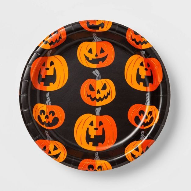 20ct Pumpkin Disposable Halloween Dinner Plates - Hyde &#38; EEK! Boutique&#8482; | Target