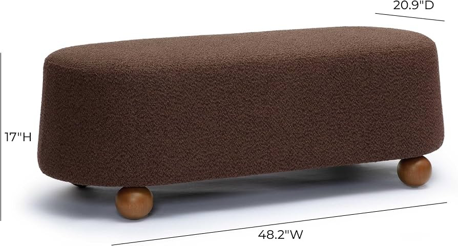 Tov Furniture Jaine Brown Boucle Large Ottoman | Amazon (US)