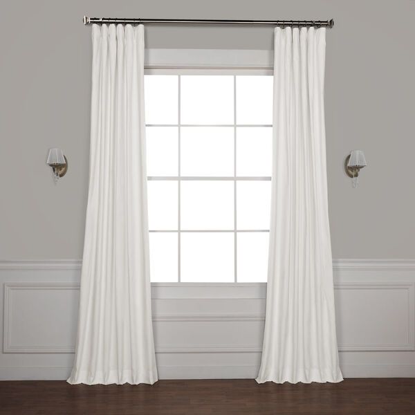 Whisper White 96 x 50-Inch Solid Cotton Blackout Curtain Single Panel | Bellacor